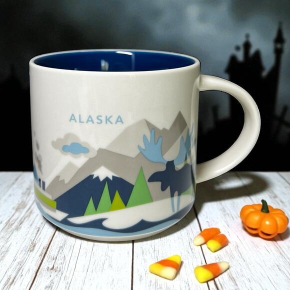 HTF Starbucks 2015 ALASKA You Are Here 14 Oz Coffee Mug Retired And Rare EUC - Picture 1 of 7